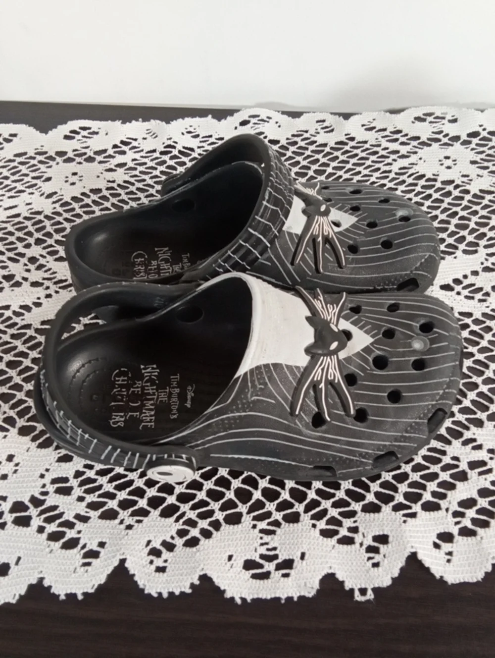 Jack Skellington Inspired Black & White Crocs Night Before Christmas Kids C12